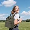 LEDAOU klein Rucksack für Damen Mini-Rucksack Geldbeutel für Mädchen Teenager Kinder Schule Reisen Schultertasche Kleiner Rucksäcke Damen (Armee Grün) #4
