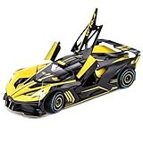 Toy Car Model for Compatible with 1:24 Bolide Alloy Diecast Collect Car Toy with Lights and Music, Pull Back Car Toys for Kids Boys Girls Gift (Yellow)