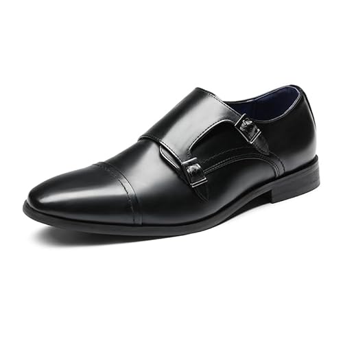 Bruno Marc Bruno Marc Men's Dress Loafer Shoes Monk Strap Slip On Loafers,Size 12W,Black,HUTCHINGSONWIDE_2
