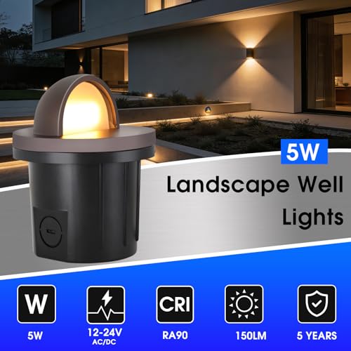 Energetic Low Voltage Well Lights-5W LED In-Ground Lights, 5CCT Landscape Lighting, IP67, RA90, 8 Pack by E ENERGETIC LIGHTING - Image 4