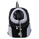 Small Dog Backpack Carrier, Adjustable Oxford Fabric, Safe Zipper Design, Reflective Straps, Perfect for Pets Weighing 3-7 Kg, Mesh Ventilation