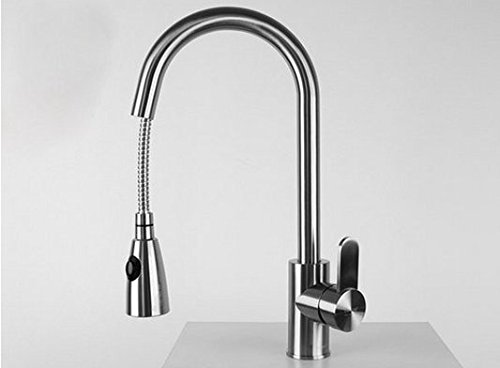 Robinet d'évier cuisine acier inoxydable Gowe mitigeur douchette pull down brossé - 3
