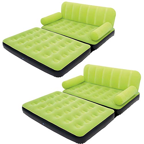 Bestway Multi Max Air Convertible Couch Sidewinder AC Air Pump, Green (2 Pack)