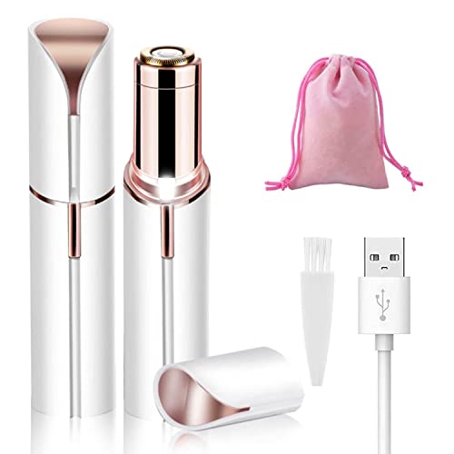 Facial Hair Removal For Women, Usb Mini Hair Remover, Rosarden Electric Razor Shaver Portable Bikini Epilator For Lips, Chin, Armpit, Peach Fuzz, Fingers, Arms, Legs And Body, With Storage Bag (White) #TOP3