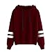 Women Sweater,Neartime Long Sleeve Hoodie Sweatshirt Woman Hooded Pullover Tops (M, Red)