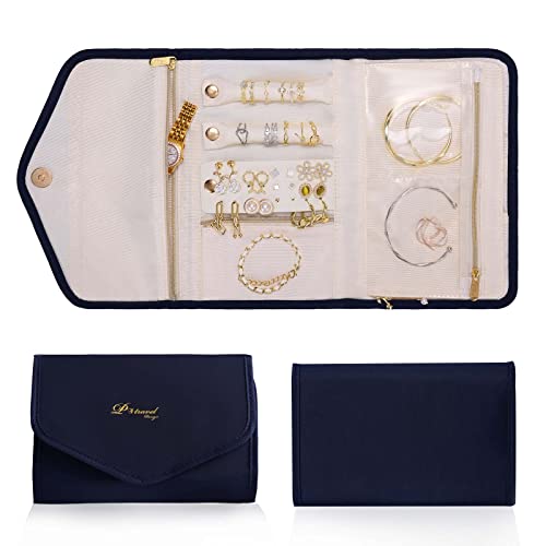 Tosta Home Travel Jewelry Organizer Roll Multiple Portable Jewelry Storage Bag For Necklaces, Bracelets, Rings, Earrings, Watches Great Christmas Gift For Girls Mom Women Navy Blue One Pack #TOP3