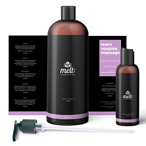 Melt Sensual Massage Oil | Relaxing, Therapeutic Sweet Almond Oil | Soft, Moisturizing Skin Therapy | Provides Couples With Muscle, Body Tension & Stress Relief (16Oz) #TOP3
