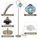 LAMSU Turkish Moroccan Floor Lamp, Tiffany Lamp with Handmade Mosaic Glass Shade, Bronze Base, Swan Neck Tall Standing Lamps for Living Room Bedroom Corner Light Home Decor, Blue