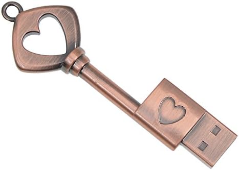 Memory Stick 32GB USB 2.0 Stick Key Shaped Flash Drive Kepmem Metal Thumb Drive Rose Gold Pendrive Portable Funny U Disk 32 GB Storage Gift