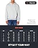 FM London Mens Essentials Hoodie - Slightly Oversized Hoodie, Heavyweight Design, Breathable Cotton Blend Pullover Grey #5