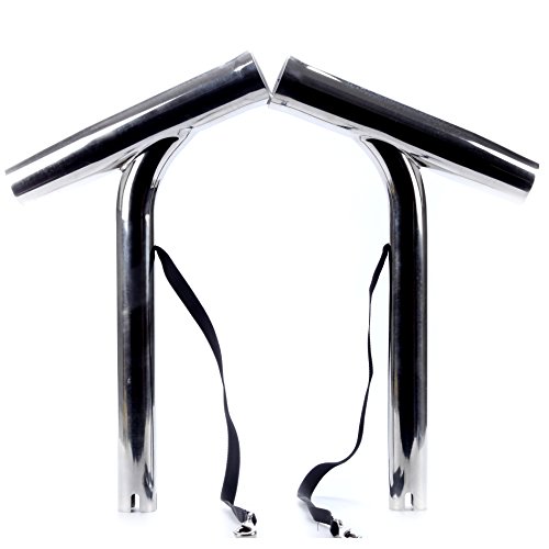 Amarine Made 2Pcs Boat Fishing Rod Holder, Silver Highly Polished Stainless Steel Rod Holder, Outrigger Stylish Fishing Pole Holder by Amarine Made - Used condition - US$39.19