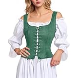 Corset Renaissance pour femme - Bustiers et corsets pour femme - Style britannique - Bustier à bretelles sur le devant avec baleines - Corset galbant vintage à lacets - Corsets push-up pour steampunk cosplay - Corset Renaissance - Gilet à large sangle - Camisole - Débardeur - Haut gothique pour femme - Bustiers et corsets pour femme - Bustiers pour femme - Bustiers pour femme - Bustiers pour femme - Haut bustier pour femme - Haut bustier en dentelle corset à lacets bustier shapewear vintage médiéval corset tops