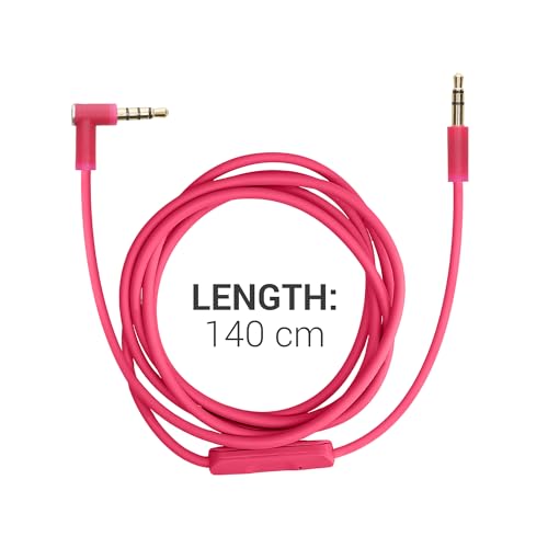 kwmobile Kabel kompatybilny z Beats Studio 3 / Solo 3 / Solo2 / Studio 2 / Studio 1 / Mixr - Kabel wymienny 3,5 mm do słuchawek z mikrofonem i regulacją głośności