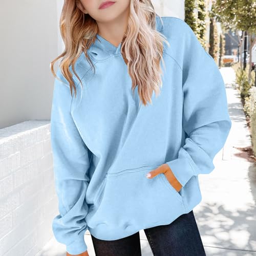 Cute Hoodies for Teen Girls Trendy Youth Long Sleeve Oversized Hooded Sweatshirts Tween Tops Winter Preppy Clothes3