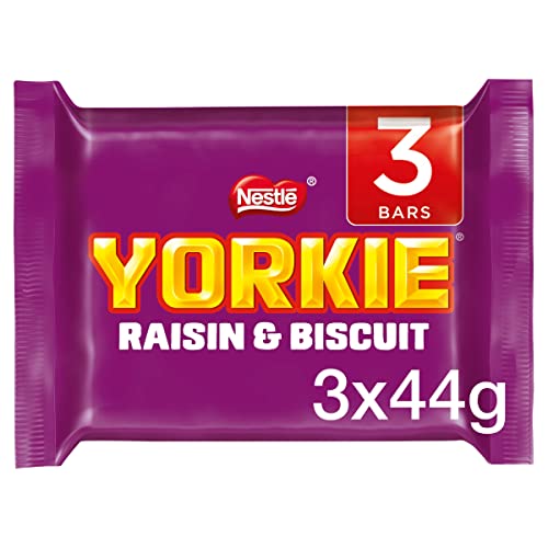 Yorkie Raisin and Biscuit Chocolate Multipack, 3x44g