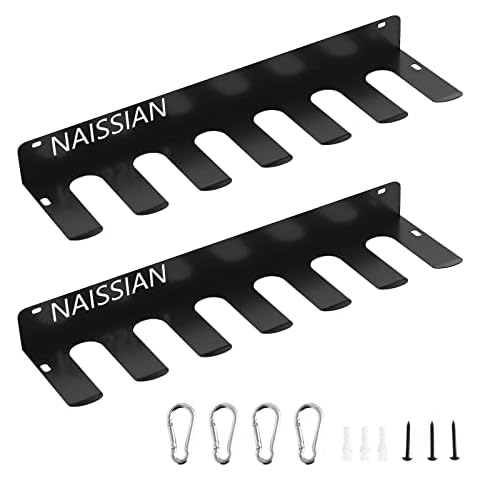 Naissian Baseball Bat Rack Display for Storage Holder Hanging Organizer Bat Rack Holder X2 for 10 Bats or Baseball Wall Mount Fence Hanger, Metal Heavy Duty(Pack of 2 Cover