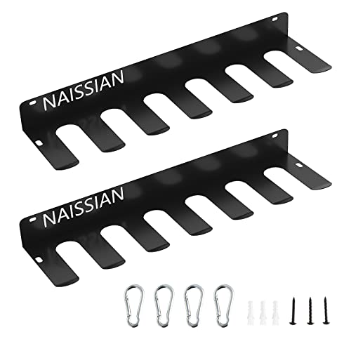 Naissian Baseball Bat Rack Display For Storage Holder Hanging Organizer Bat Rack Holder X2 For 10 Bats Or Baseball Wall Mount Fence Hanger, Metal Heavy Duty(Pack Of 2 #TOP12