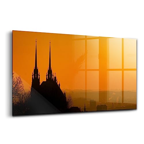 Art moderne sur verre Cathédrale Brno 100x50 - Une verrière lumineuse au cœur de votre salon