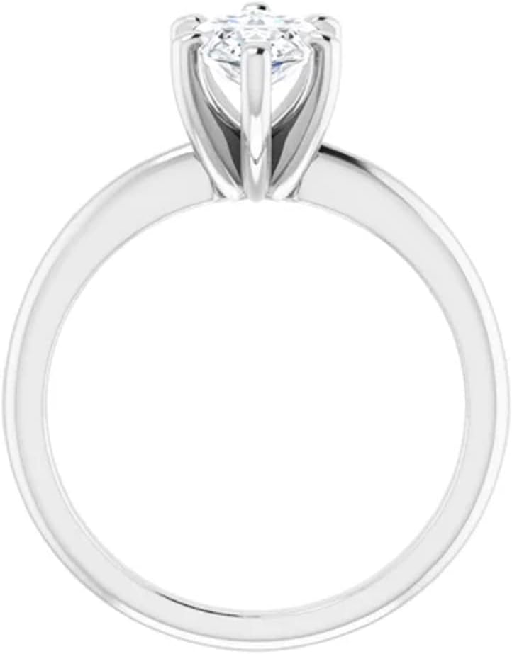 Moissanite Rings for Women, 3ct Marquise Colorless VVS1 Clarity Diamond Engagement Rings 14K White Gold 6 Prong Knife Edge Moissanite Solitaire Rings for Women Wife Gifts