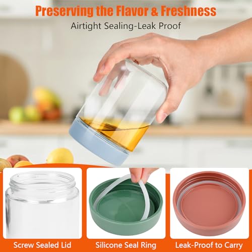 Miniatura 5 de Vinato Pack De 4 Tarros De Cristal Con Tapa 480ml, Tarros Cristal Herméticos, Botes Con Tapa, Overnight Oats Jar, Frascos Alimentación