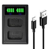 Amztour Dual Akku Ladegerät für Alpha 6000, Kompatibel mit Sony NP-FW50, USB Ladegerät für Sony Alpha 7 II mit LED Display und Schnellladefunktion - Ideal als Kamera-Akku-Ersatzladegerät