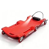 BESTOOL 40Inches Mechanic Creeper，Heavy-Duty Automotive Garage Creeper with Durable Casters,350LBS Capacity Low-Profile Design, LED Working Lights,Red