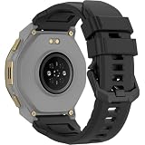 Miimall Cinturino per Amazfit T-Rex 3 Pro 44mm, Resistente Cover in Silicone Antigraffio, Materiale Flessibile Anti-Scivolo, Sottile Orologio di Ricambio Outdoor per Amazfit T-Rex 3 Pro 44mm, Nero