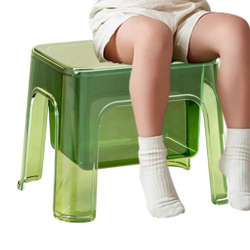Banco de baño transparente portátil, taburete de ducha resistente con almacenamiento 7