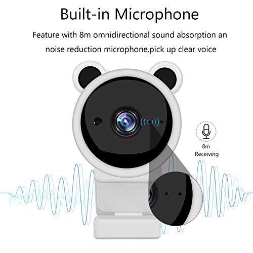 KKcare Webcam 1080P com microfone, laptop de mesa USB 2.0, câmera USB plug and play, para streaming