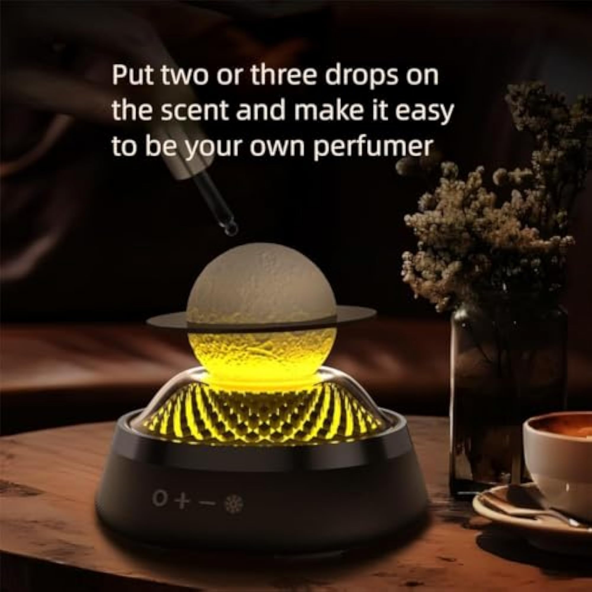 Levitating Moon Lamp & Essential Oil Diffuser, 6 Color Modes