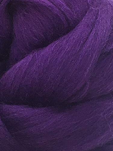 Purple Grape Wool Top Roving Fiber Spinning, Felting Crafts USA (1lb)
