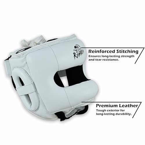 Revansh Boxing Headgear for Men and Women Genuine Leather Sparring Head Guard for Boxing MMA Muay Thai Kickboxing and Martial Arts Training - Thumbnail 7