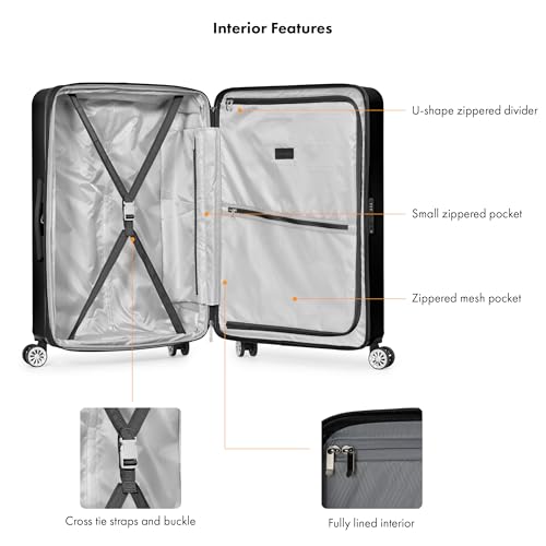 Travel Select Snowcreek Hardside Expandable Spinner Luggage w/USB Port, Black, 21-Inch Carry-on by Travel Select - Used condition - Image 5