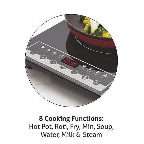 Glen Induction Cooktop with Touch Control 2000W, Digital display with