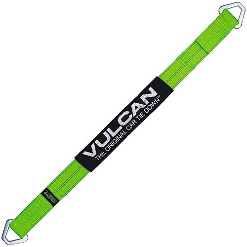 Vulcan Complete Axle Strap Tie Down Kit With Snap Hook Ratchet Straps - High-Viz - Includes (4) 22 Inch Axle Straps, (4) 36 Inch Axle Straps, And (4) 8' Snap Hook Ratchet Straps #TOP6