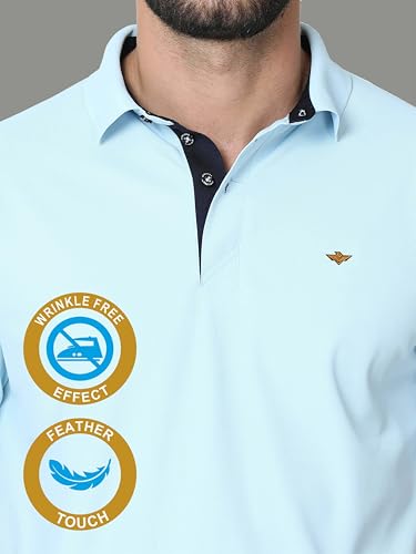Image of STELLERS Men's Premium Polo Shirt | Feather Touch Feel | Regular Fit | Odour Resistan | Anti-Static | Wrinkle Free | Quick Dry | Stretchable | Lightweight | Sweat-Proof