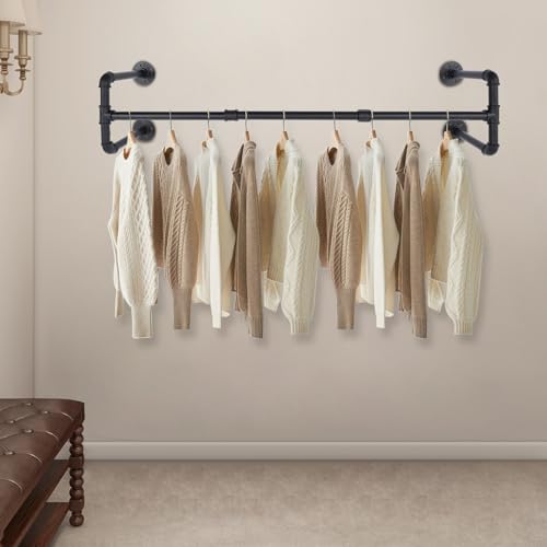Design moderne et acier durable pour ce porte-vêtements mural noir - 6
