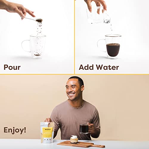 Waka Premium Instant Coffee — Medium-Strong Roast — 100% Arabica Freeze Dried Coffee — Resealable 3.5 Oz Bulk Bag For 35 Servings Of Easy Iced Coffee Or Hot Coffee #TOP3