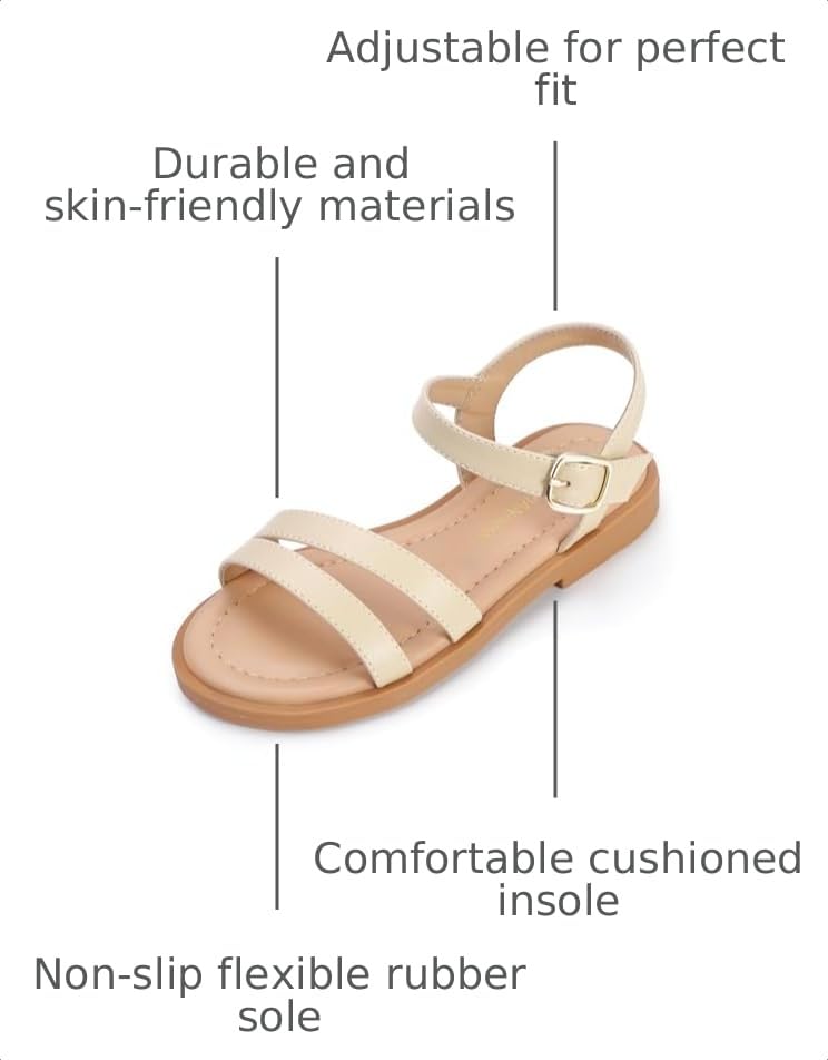 Image of PANDNAINJIA Girls Sandals Open Toe Toddler Kids Dress Summer Shoes