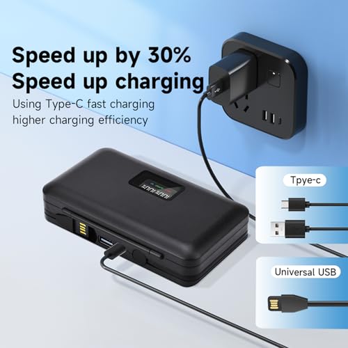 NP-W126, NP-W126S Battery (3-Pack) USB-C Dual Charger for Fuji X-T100, X-T200, X100F, X-A5,X-A10, X-A10, X-E4, X-Pro2, X-Pro3, X100V, X100VI, X-S10, X-T1, X-T2, X-T3, X-T10, X-T20, X-T30 II HS30EXR