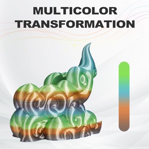 Enisina Silk Rainbow filament do drukarki 3D, 1,75 mm +/- 0,03 mm, 1 kg, gradient kolorów, wielokolorowy filament do drukarki 3D (las 1 kg)