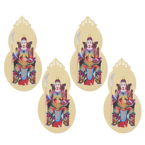 DOITOOL 4個年太歳カード 馬年風水お守り 健康 財運シンボル 和の調和をもたらす伝統的新年グリーティングカード 贈答用祝福アイテム