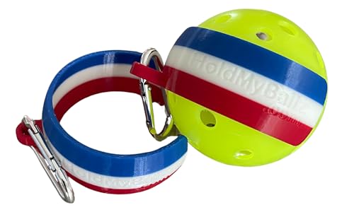 HoldMyBallz Pickleball Holder | Easily Attach Pickleballs | Ultimate Gift | 2-Pack (RedWhiteBlue)