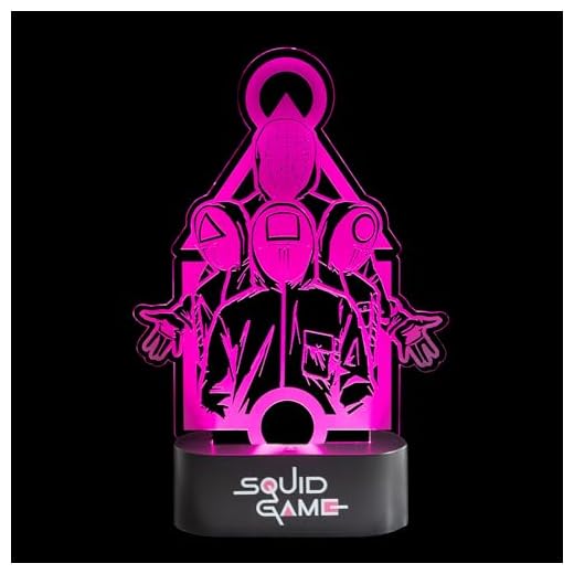 Grupo Erik Lampara Squid Game luz LED escritorio - Decoracion gamer Juego del Calamar - Regalo adolescente chico | Lampara de mesita de noche MULTICOLOR - Decoracion habitacion juvenil