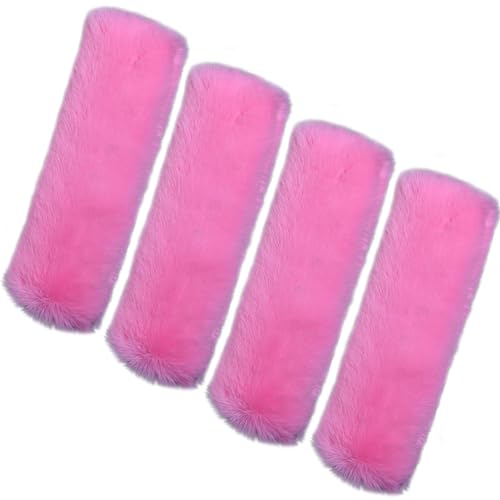 JXJKMMN 4-Pack Soft Plush Seatbelt Covers for Kids,Carseat Shoulder Padding Car Stroller Strap Cover Driving Protection Strap Cover Seat Belt Cushions Pads for Boys Girls (Pink)
