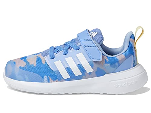 adidas Tênis infantil unissex Fortarun 2.0, Fusão azul/branco/quase amarelo (elástico), 6.5 Toddler