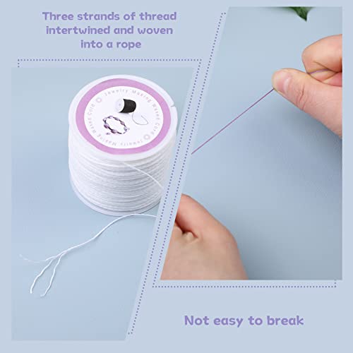 0.5Mm 6 Rolls 116Yards Beading Threads, Bracelet String Beading Cords Waxed Thread Round Waxed Polyester Cord Wax String Thread Waxed Cord For Bracelet Necklace Jewelry Diy Craft Making #TOP2