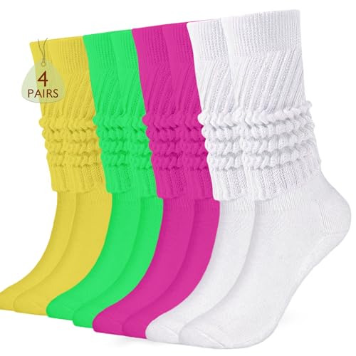 Buauty Slouch Socks for Women, Soft Extra Long Chunky Scrunch Knee High Sock Winter Knit Slouchy Socks leg warmmers
