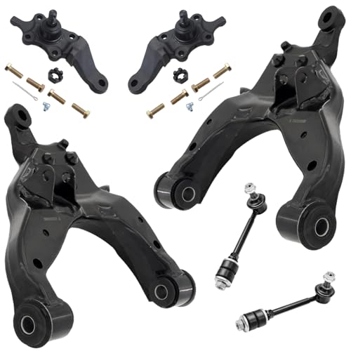 Image of Detroit Axle - Front 6pc End Control Arms Kit for Toyota 1996-2002 4Runner 2 Lower Control Arms Assembly 2 Lower Ball Joints 2 Stabilizer Sway Bars 1997 19998 1999 2000 2001 Replacement