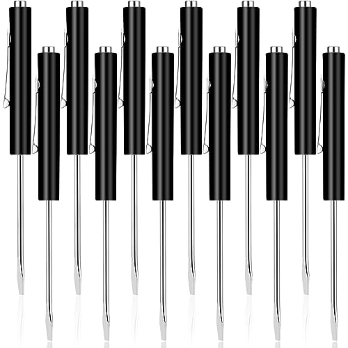 Image of 12 Pcs Pocket Screwdriver Mini Tops and Pocket Screwdrivers with Magnet Pocket Screwdriver for Mechanical Electrician Technician Repair Tool (Black)